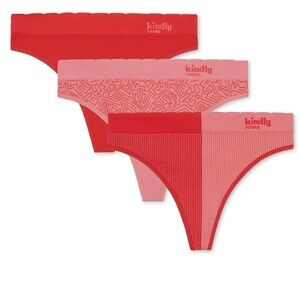 Kindly Yours Seamless Thong 3 Pack XXL Red Pink No Show Panties NWT